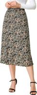 🌸 allegra k women's floral midi skirt: peasant vibe, elastic waist, a-line ditsy leaf print logo