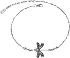 img 4 attached to Sterling Dragonfly Sunflower Anklets Bracelets