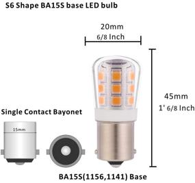 img 3 attached to 1156 LED Light Bulb Replacement for RV Trailer: 1141 93 P21W 67 12V 💡 35W Halogen Bulb, BA15S Single Contact Bayonet, 2.5W 330lm, Daylight White 5000K - Pack of 4