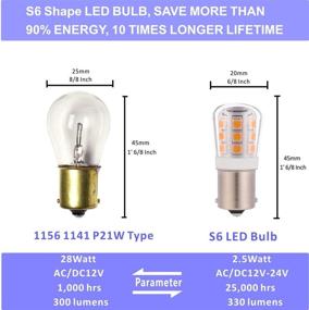 img 2 attached to 1156 LED Light Bulb Replacement for RV Trailer: 1141 93 P21W 67 12V 💡 35W Halogen Bulb, BA15S Single Contact Bayonet, 2.5W 330lm, Daylight White 5000K - Pack of 4