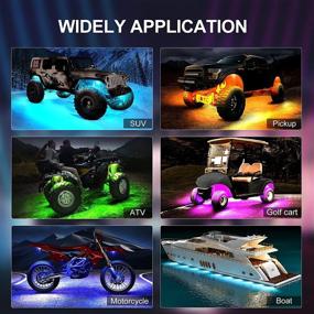 img 3 attached to 🚙 YiLaie RGB LED Rock Lights: High Brightness Multifunction Neon Underglow Kit with APP/RF Control - Waterproof Car Lights for ATV, SUV & Off-Road Vehicles (4 Pods, DC 12V)