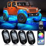 🚙 yilaie rgb led rock lights: high brightness multifunction neon underglow kit with app/rf control - waterproof car lights for atv, suv & off-road vehicles (4 pods, dc 12v) logo