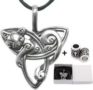 celtic zodiac cat pendant with triquetra knot ♦ irish jewelry ♦ gungneer celtic animal symbol logo