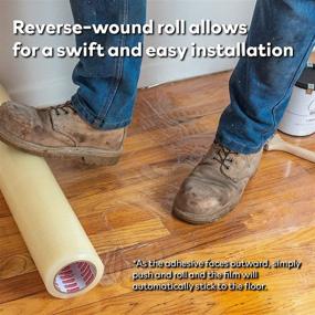 img 1 attached to 🛡️ Clear Self-Adhesive Plastic Film Protector for Hardwood Floor & Carpets - XFasten Floor Protection Film, 24-Inch x 200-Foot, Residue-Free Painting and Construction Floor Protective Film Roll, 3 mils