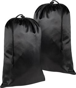 img 2 attached to 🎒 Satin Drawstring Bags - Multi-Purpose Cinch and Ditty Pouch Set for Travel, Bedroom, and Wardrobe - Pack of 12 (10 x 15 inch, Black)