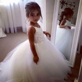 img 1 attached to 👗 Exquisite PLwedding Flower Girls Lace Tulle Ball Gowns: Perfect First Communion Dresses