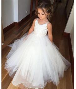 img 3 attached to 👗 Exquisite PLwedding Flower Girls Lace Tulle Ball Gowns: Perfect First Communion Dresses