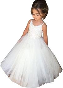 img 4 attached to 👗 Exquisite PLwedding Flower Girls Lace Tulle Ball Gowns: Perfect First Communion Dresses