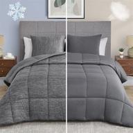 🛏️ umchord grey king comforter set: reversible, cooling, lightweight, all-season, 3-piece bedding logo