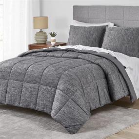 img 1 attached to 🛏️ Umchord Grey King Comforter Set: Reversible, Cooling, Lightweight, All-Season, 3-Piece Bedding