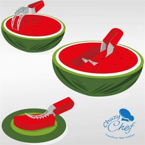 img 2 attached to 🍉 Chuzy Chef Watermelon Slicer - A Must-Have Black Kitchen Gadget for Effortless Fruit Cutting & Serving