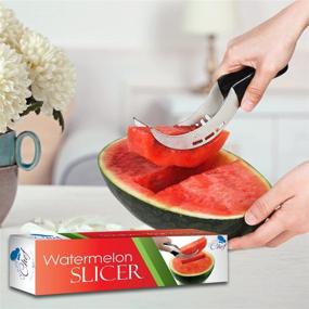 img 1 attached to 🍉 Chuzy Chef Watermelon Slicer - A Must-Have Black Kitchen Gadget for Effortless Fruit Cutting & Serving