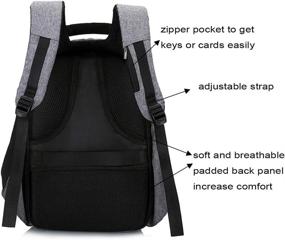 img 2 attached to Unisex Laptop Backpack 15 6Inch Anti Theft