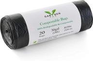 🌱 30 gallon biodegradable trash bags - 20 liners | 100% compostable & eco-friendly | ideal for kitchen, garden, travel, and camping garbage | astm d6400 and vincotte ok compost home certified | plastic-free logo