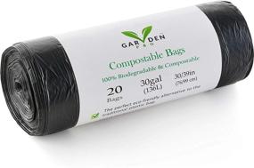 img 4 attached to 🌱 30 Gallon Biodegradable Trash Bags - 20 Liners | 100% Compostable & Eco-Friendly | Ideal for Kitchen, Garden, Travel, and Camping Garbage | ASTM D6400 and Vincotte OK Compost Home Certified | Plastic-Free