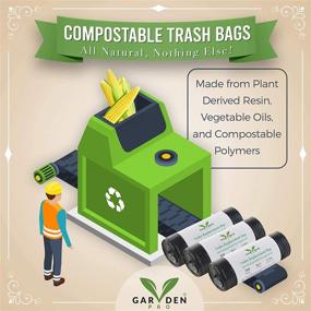 img 1 attached to 🌱 30 Gallon Biodegradable Trash Bags - 20 Liners | 100% Compostable & Eco-Friendly | Ideal for Kitchen, Garden, Travel, and Camping Garbage | ASTM D6400 and Vincotte OK Compost Home Certified | Plastic-Free