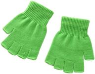 x&amp;f boys' and girls' solid knitted half finger mittens typing gloves, small: warm and easy-to-use handwear for kids logo