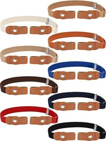 img 4 attached to 👧 Adjustable Elastic Buckle-Free Belts for Boys and Girls - Set of 9 Stretch Waistbelts for Kids and Toddlers