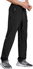 img 4 attached to 🏃 Waterproof Lightweight Jogger Running Pants for Men - Osflydan Men's Workout Athletic Pants with Elastic Waist and Zipper Pockets