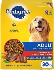 img 4 attached to Steak & Vegetable Flavor Pedigree Adult Dry Dog Food in Various Bag Sizes