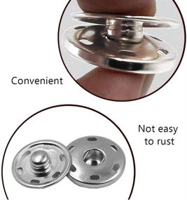 img 1 attached to 💎 High-Quality 50 Sets Sew-on Snap Buttons: Metal Fasteners for Sewing Clothing, 3/4" 19mm (Silver)