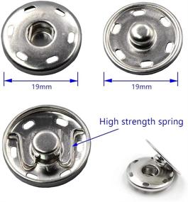 img 3 attached to 💎 High-Quality 50 Sets Sew-on Snap Buttons: Metal Fasteners for Sewing Clothing, 3/4" 19mm (Silver)