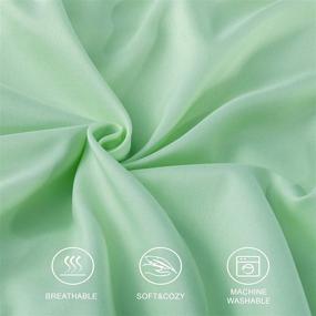 img 2 attached to 🛏️ GLETU King Sheet Sets: Soft Brushed Microfiber Bedding for Ultimate Comfort and Durability - Wrinkle, Fade, and Stain Resistant - Cooling and Luxurious - 4 Piece Bed Sheet Sets in Cream Green