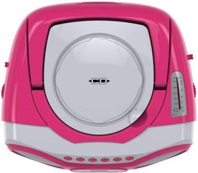 img 2 attached to 🎵 HDi Audio Sport Portable Stereo CD Boombox CD-518 Pink - AM/FM Radio, Aux Line-in, White/Pink Design