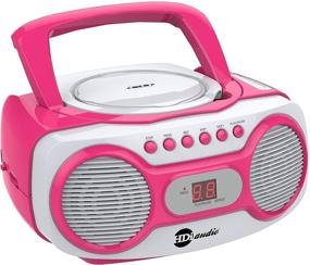 img 4 attached to 🎵 HDi Audio Sport Portable Stereo CD Boombox CD-518 Pink - AM/FM Radio, Aux Line-in, White/Pink Design