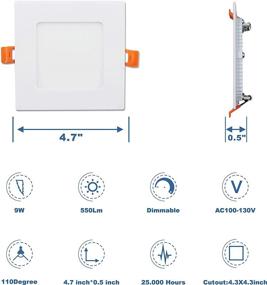 img 3 attached to ANC 4 Inch 120V IC Rated LED Recessed Low Profile Square Panel Light