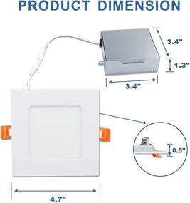 img 2 attached to ANC 4 Inch 120V IC Rated LED Recessed Low Profile Square Panel Light