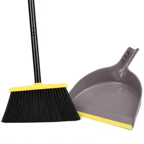 img 4 attached to 🧹 Efficient Indoor Broom and Dustpan Set for Home - Angle Kitchen Broom, Perfect for Floor Sweeping