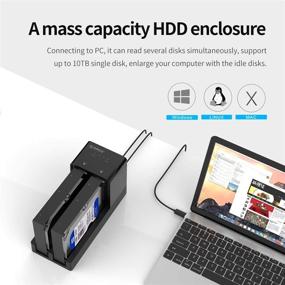 img 2 attached to 💾 ORICO USB 3.0 Dual Bay External Hard Drive Docking Station Enclosure for 2.5 or 3.5 inch HDD SSD with Offline Clone/Duplicator Function - Supports up to 20TB