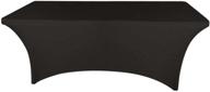 enhance any occasion with banquet tables pro black 6 ft. rectangular stretch spandex tablecloth! logo