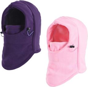 img 4 attached to Winter Toddler Ski Mask Balaclava - Windproof Face Mask Warm Hat for Boys and Girls