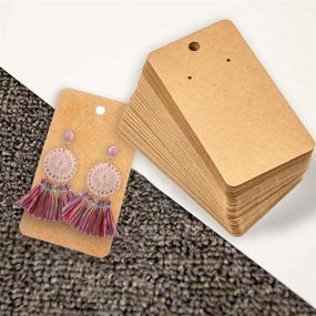 img 1 attached to Organize and Showcase Your Earring Collection with WeLiu Earring Card Holder - Pack of 256 Hanging Earring Display Cards in Brown Kraft Paper - Ideal for DIY Ear Studs and Earrings - 3.5 x 2 Inches