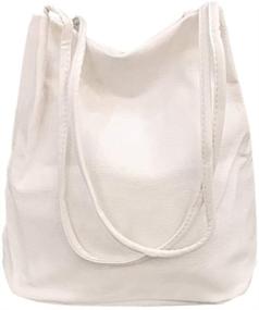 img 4 attached to Bling it On: Bucket Womens Leather Shoulder Silver Women's Handbags & Wallets