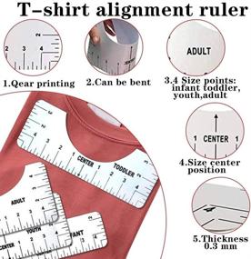 img 3 attached to 👕 Accurate Tshirt Alignment Ruler: Experience Perfectly Centered Designs with 4Pcs Craft Tee Shirt Ruler Guide Vinyl Measurement Tool for Every Age Group