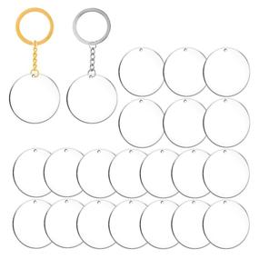 img 4 attached to Versatile 2-Inch Acrylic Keychain Blanks: Clear Round Discs for DIY Keychain and Crafts (44 Pieces)