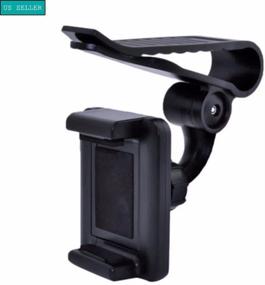 img 3 attached to 📱 Universal 360° Rotating Car Sun Visor Mount Cell Phone Holder with Clip Bracket for GPS and Smartphones [35-90mm]