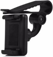 📱 universal 360° rotating car sun visor mount cell phone holder with clip bracket for gps and smartphones [35-90mm] logo