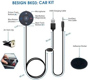 img 3 attached to Besign BK03 Bluetooth 4.1 Car Kit: Handsfree Talking, Music Streaming, Dual Port USB Car Charger, Ground Loop Noise Isolator - Compatible with Cars Featuring 3.5mm AUX Input Port