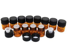 img 1 attached to 25 Pcs 1ML Amber Glass Bottles: Ideal Mini Essential Oil Vials for Aromatherapy, Cologne Samples, and Perfume Storage