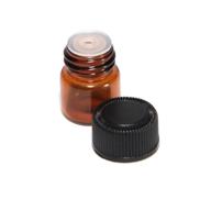 25 pcs 1ml amber glass bottles: ideal mini essential oil vials for aromatherapy, cologne samples, and perfume storage logo