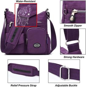 img 1 attached to Crossbody Pockets Resistant Shoulder Pocketbooks Women's Handbags & Wallets