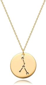 img 4 attached to 🌟 Mevecco Zodiac 12 Constellation Gold Coin Necklace with Engraved Horoscope Sign, Astrology Pendant, Connected Stars, Dainty Personalized Jewelry, 18K Gold Plated Chain