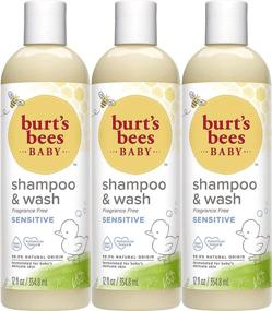 img 4 attached to Burt's Bees Baby Shampoo & Wash - Fragrance 🍯 Free, Tear Free Baby Soap 12oz Bottle - Pack of 3