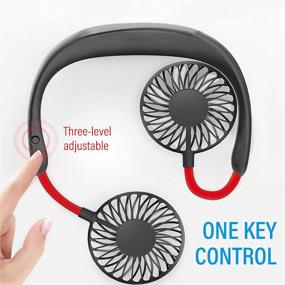 img 1 attached to Hands-Free Wearable Personal Fan - Neck Fan with Headphone Design, USB Rechargeable, 3 Adjustable Speeds, 360 Degree Rotation - Ideal for Home Office, Outdoor Travel