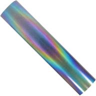 🌈 vibrant rainbow holographic diy clothes htv: reflective heat transfer vinyl roll (12 inch x 5 feet) logo