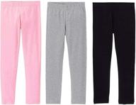 👖 girls' solid leggings pants - 3 pack of classic leggings for kids logo
